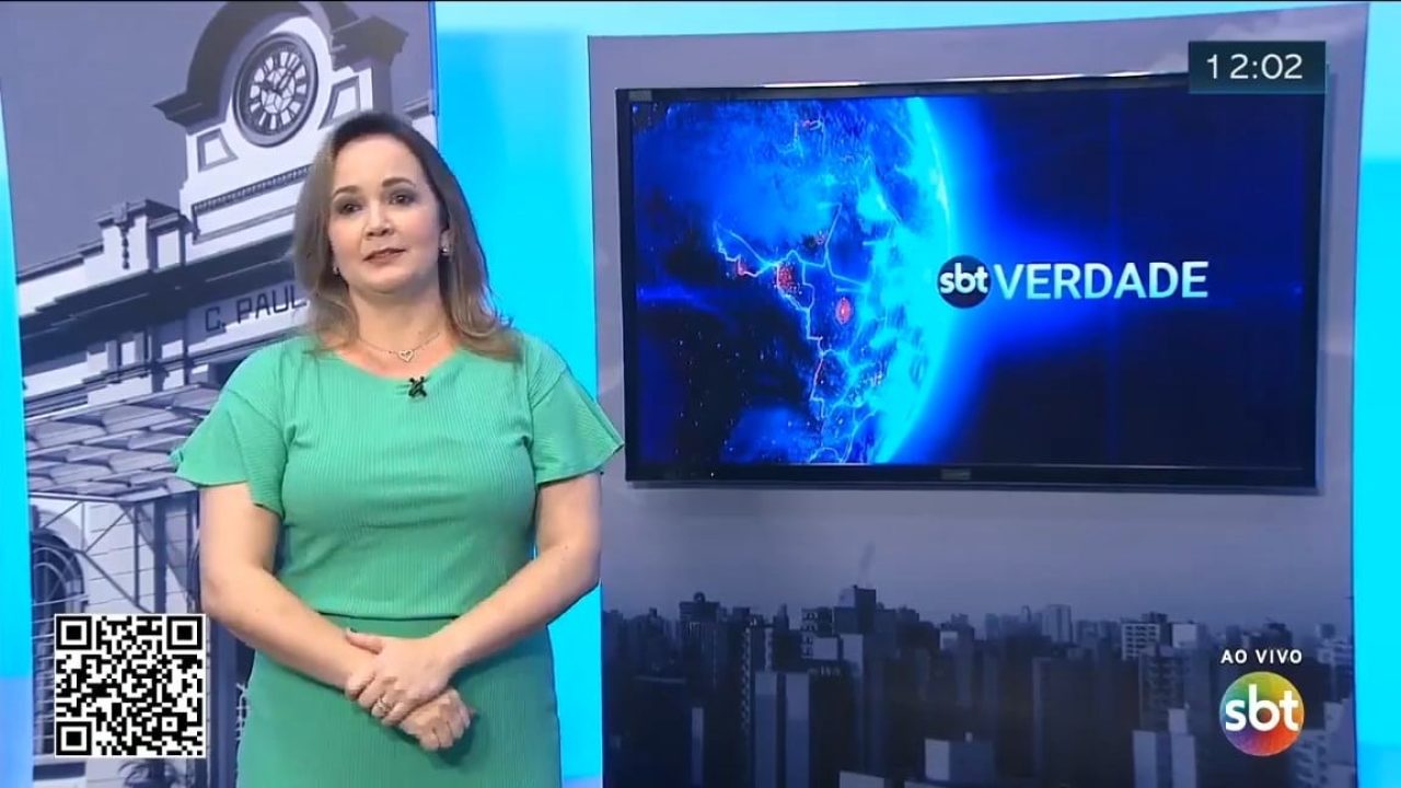 Silmara Moraes pediu para ir ao banheiro enquanto estava ao vivo no SBT de Ribeirão Preto (foto: Reprodução)