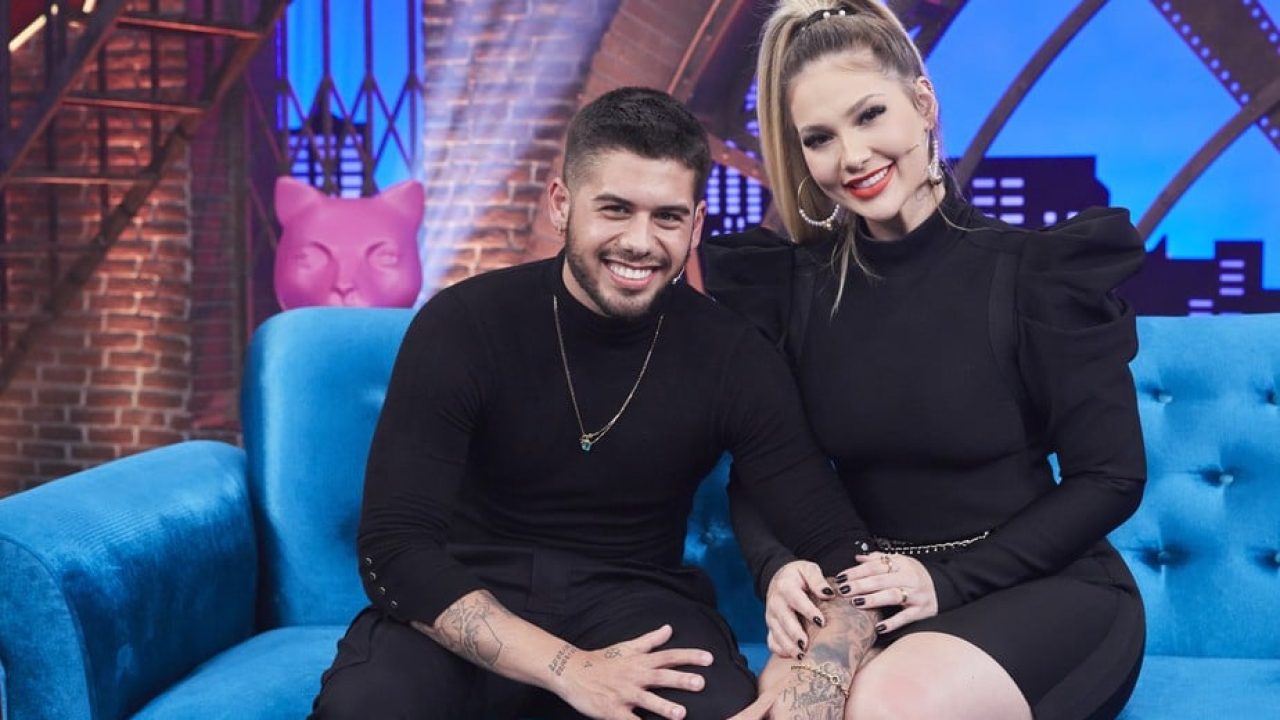 Imagem com foto de Zé Felipe e Virgínia no programa Lady Night