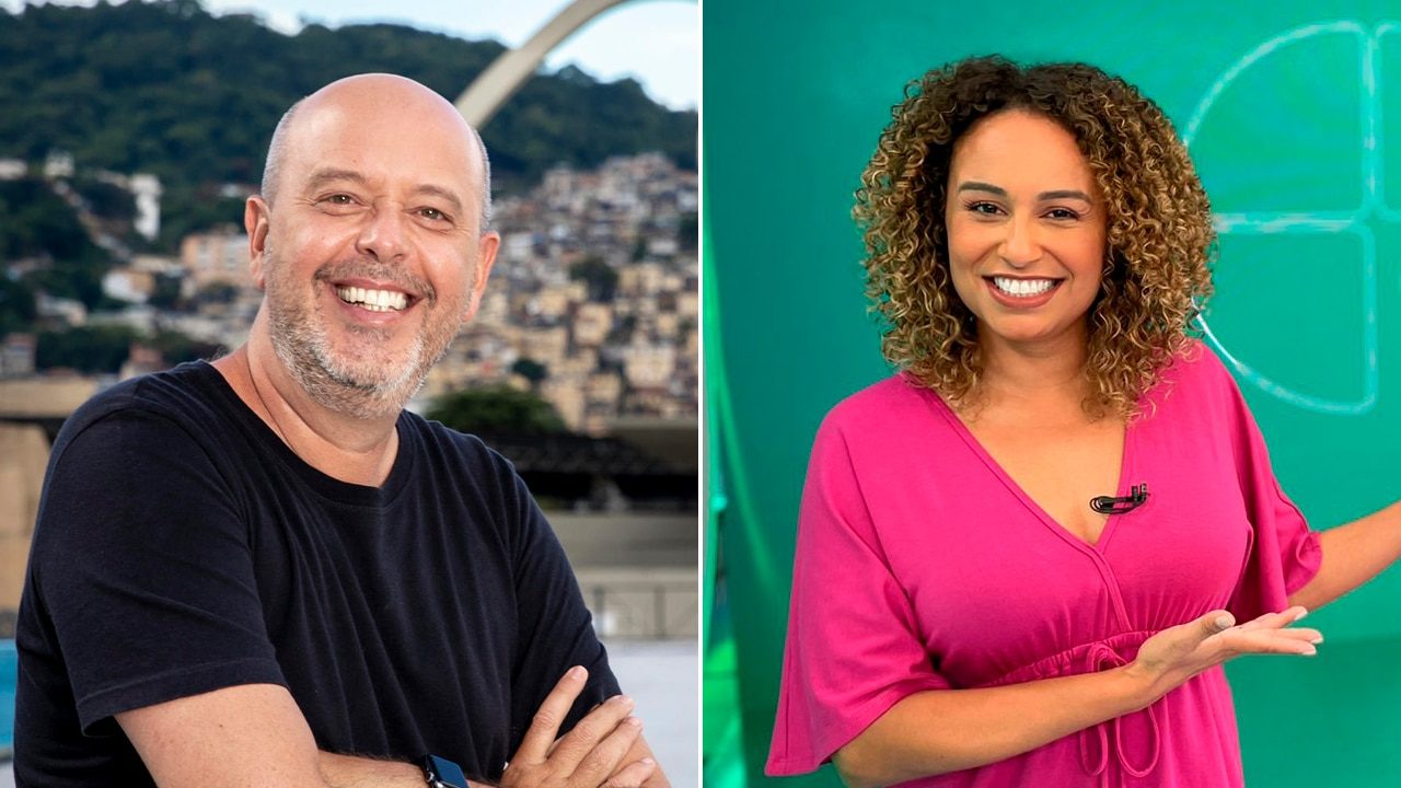 Montagem com as fotos de Alex Escobar e Karine Alves