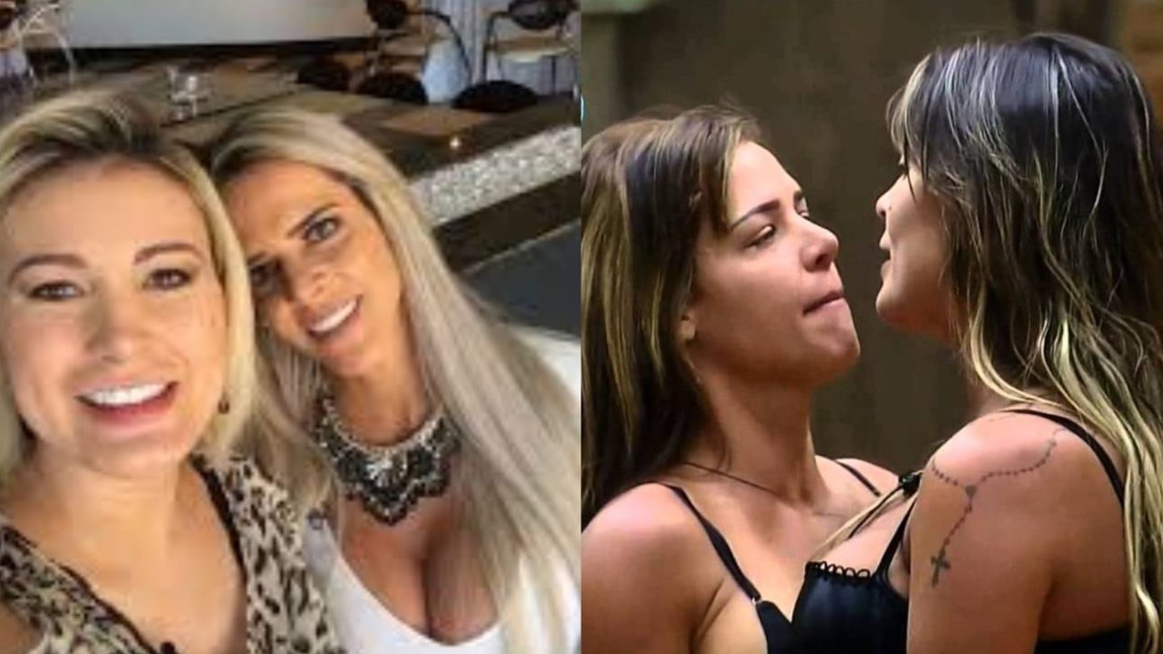 Montagem de fotos de Andressa Urach e Denise Rocha