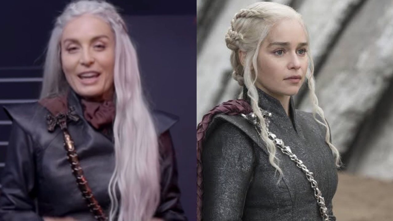 Montagem da apresentadora Angélica com Daenerys