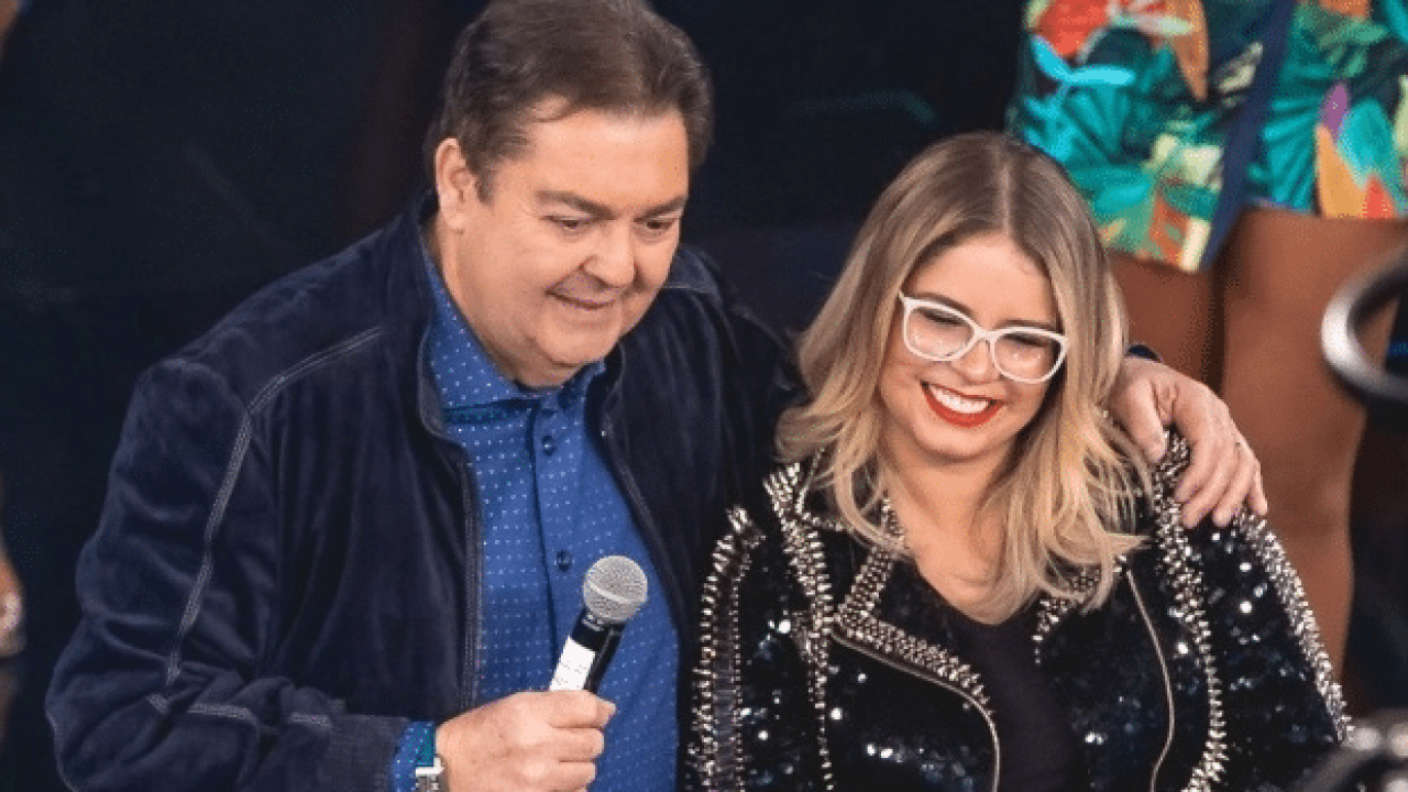 Foto de Faustão e Marilia Mendonça