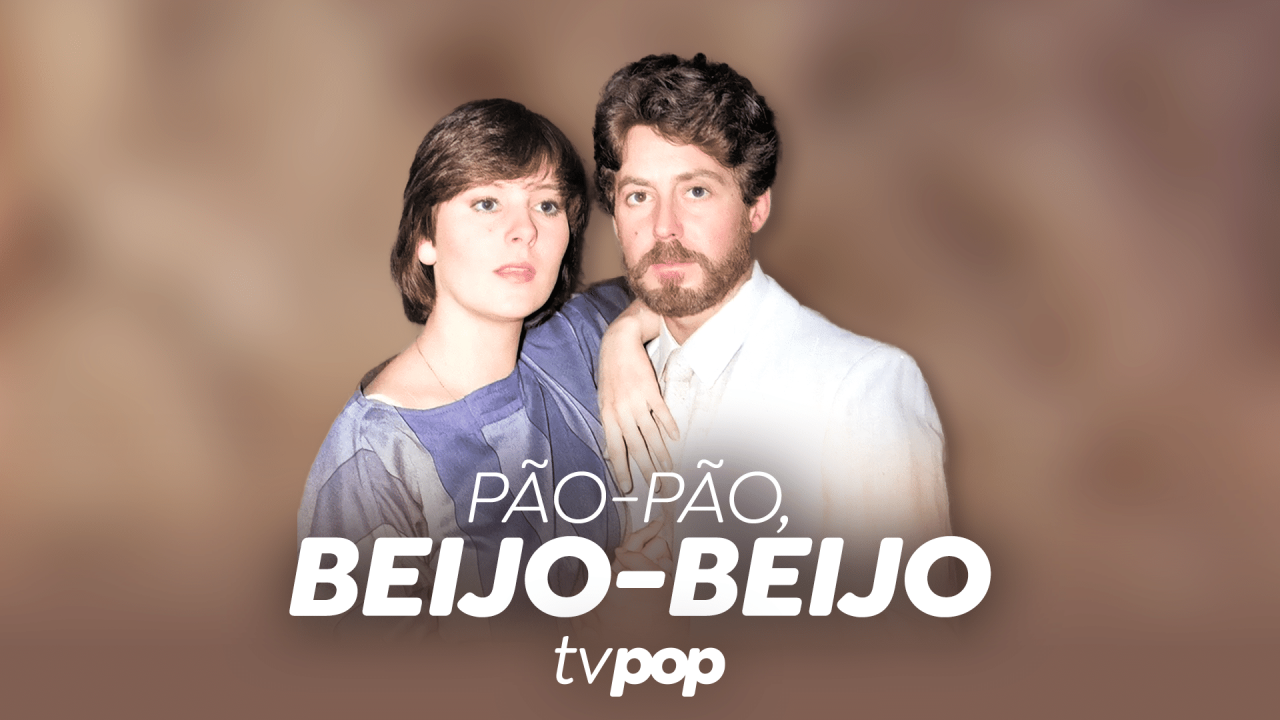 Imagem com arte da novela Pão-Pão, Beijo-Beijo