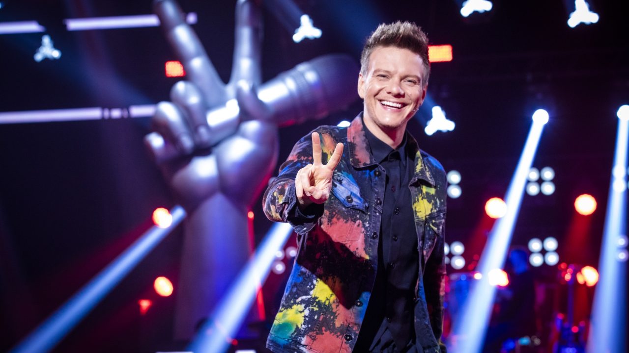 Michel Teló deixou escapar palavrão ao vivo no The Voice (foto: Globo/João Miguel Júnior)