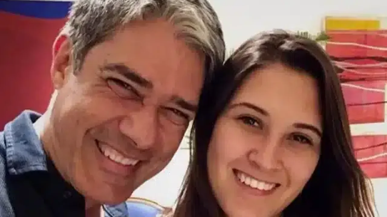 Foto de William Bonner e a filha