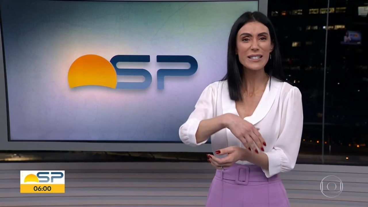 Michelle Barros está no comando do Bom dia SP desde julho (foto: Reprodução/TV Globo)