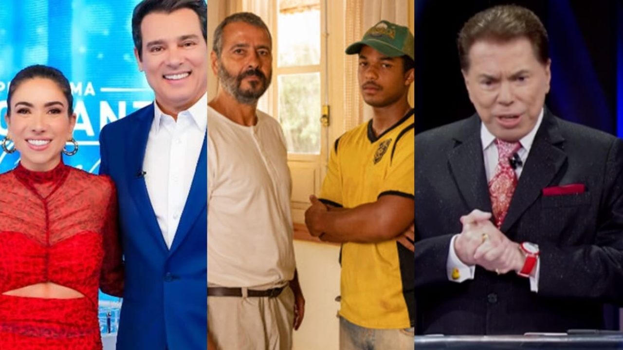 Patricia Abravanel, Celso Portiolli, Marcos Palmeira, Juan Paiva e Silvio Santos, do SBT e da Globo