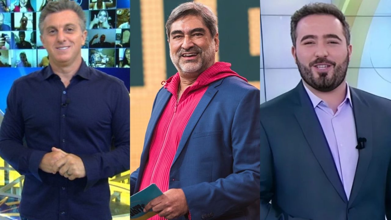 Montagem com Luciano Huck, da Globo, Zeca Carmago e Felipe Malta