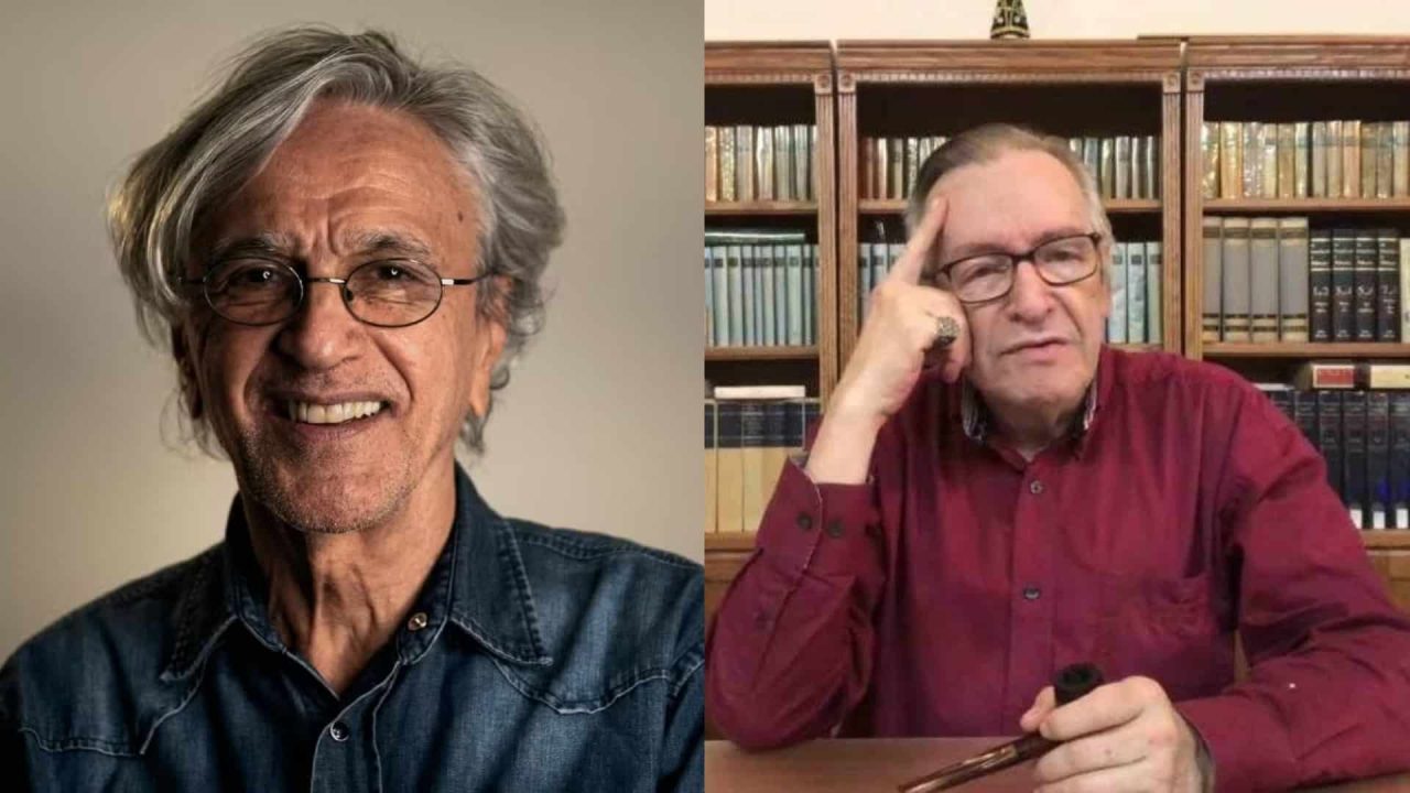 Foto de Caetano Veloso e Olavo de Carvalho