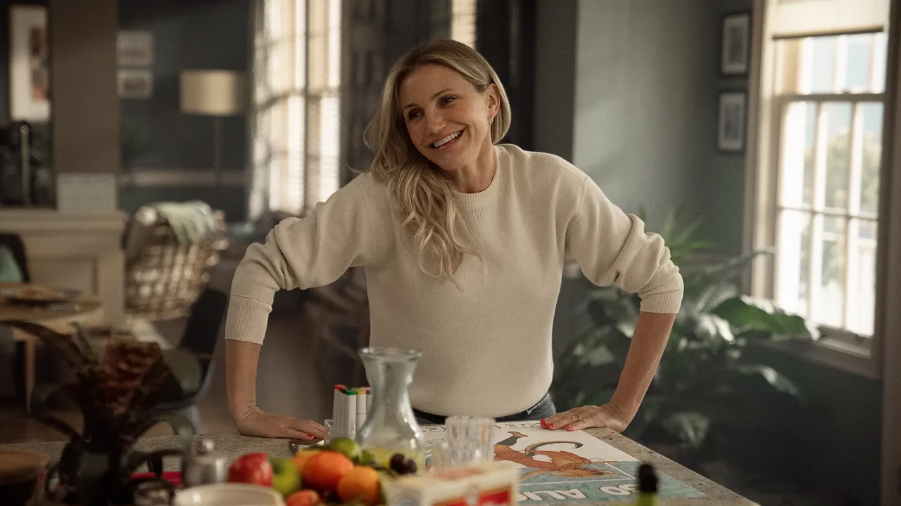 Foto de Cameron Diaz no filme De Volta à Ação, da Netflix