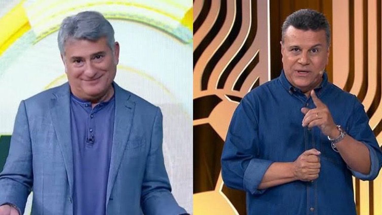 Foto Cléber Machado e Téo José, narradores do SBT