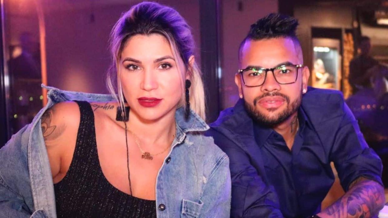 Foto de Dani Souza, ex-mulher Samambaia e o jogador Dentinho