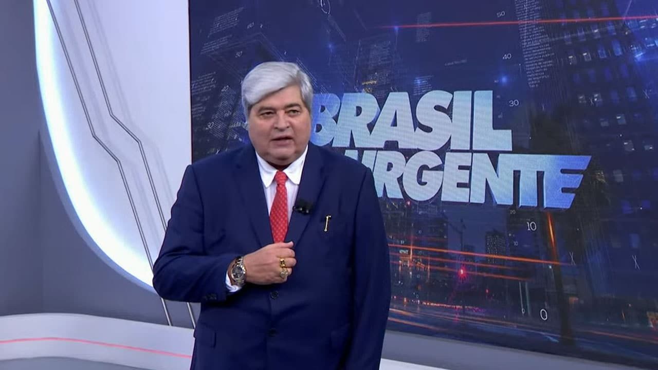 Datena durante apresentação do Brasil Urgente na Band