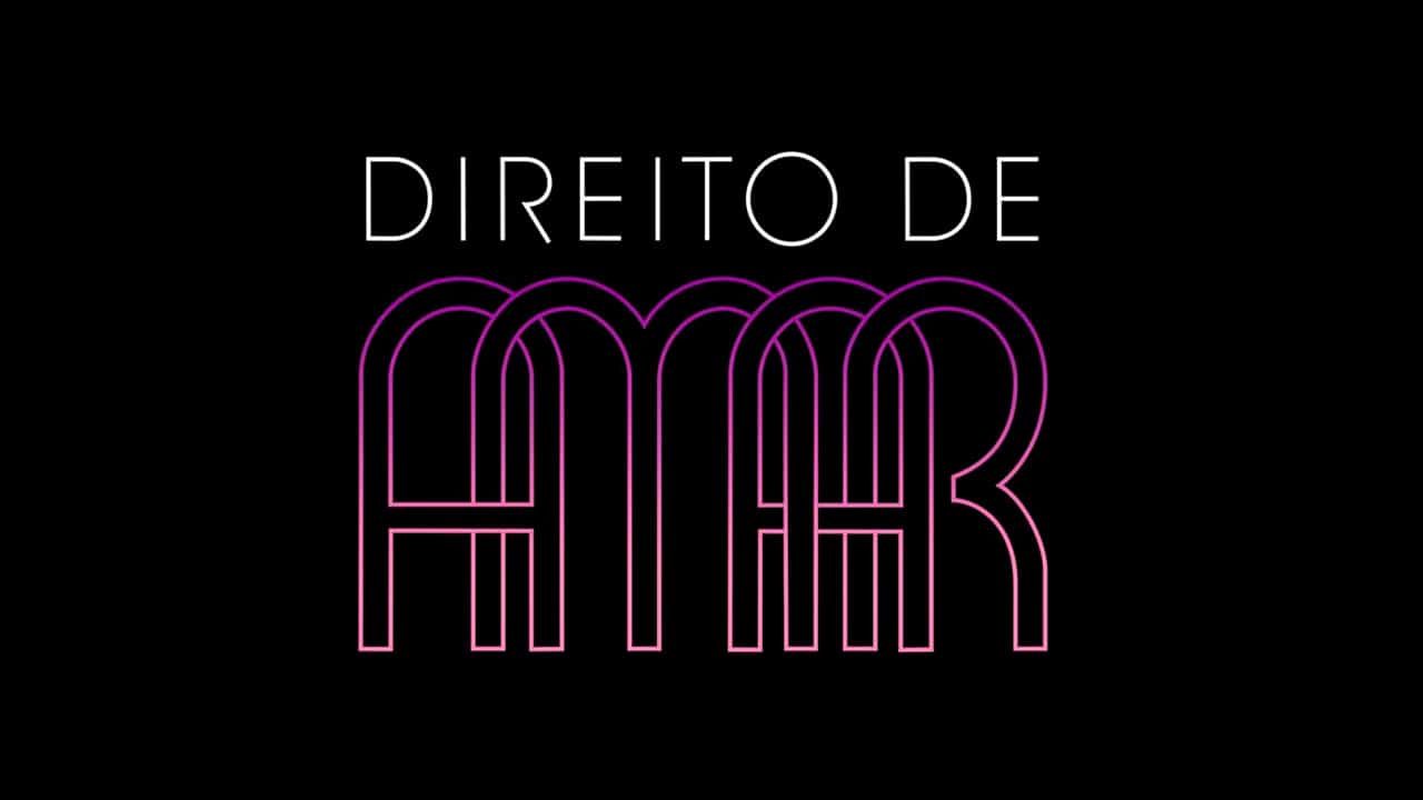 Imagem com logotipo da novela Direito de Amar