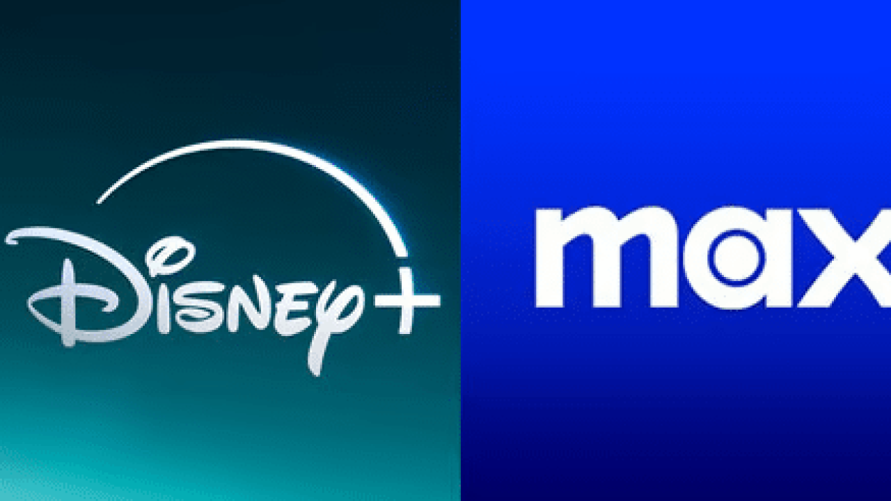 Montagem com a logo do Disney+ e Max