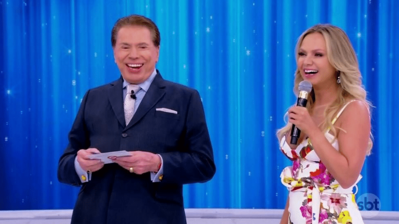 Foto de Silvio Santos e Eliana