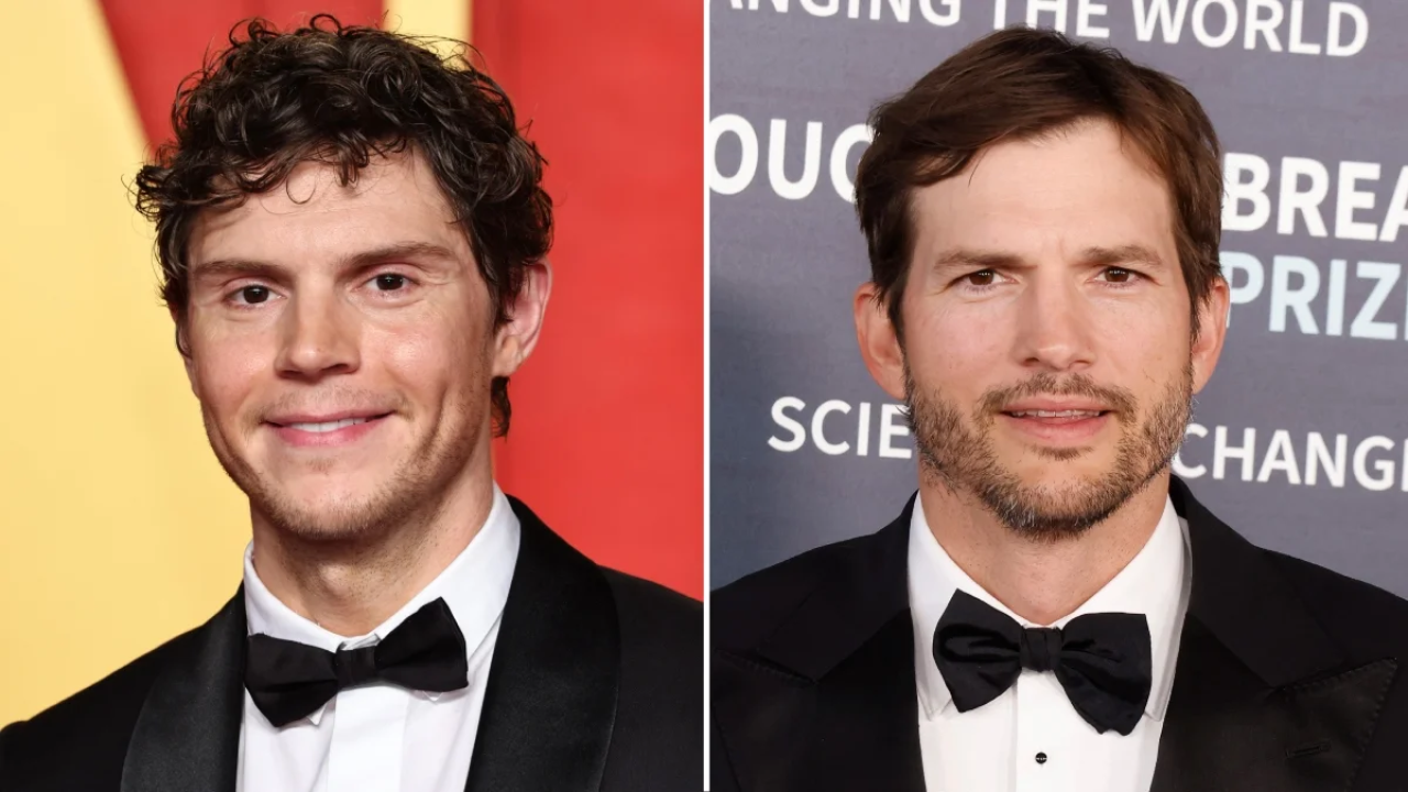 Montagem com Evan Peters e Ashton Kutcher 