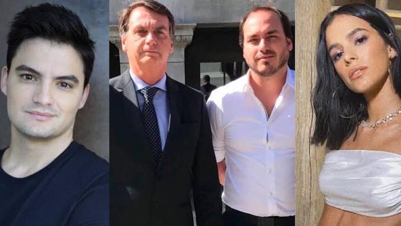 Carlos Bolsonaro decidiu fazer uma queixa-crime contra Felipe Neto e Bruna Marquezine (foto: Montagem/Redes Sociais)