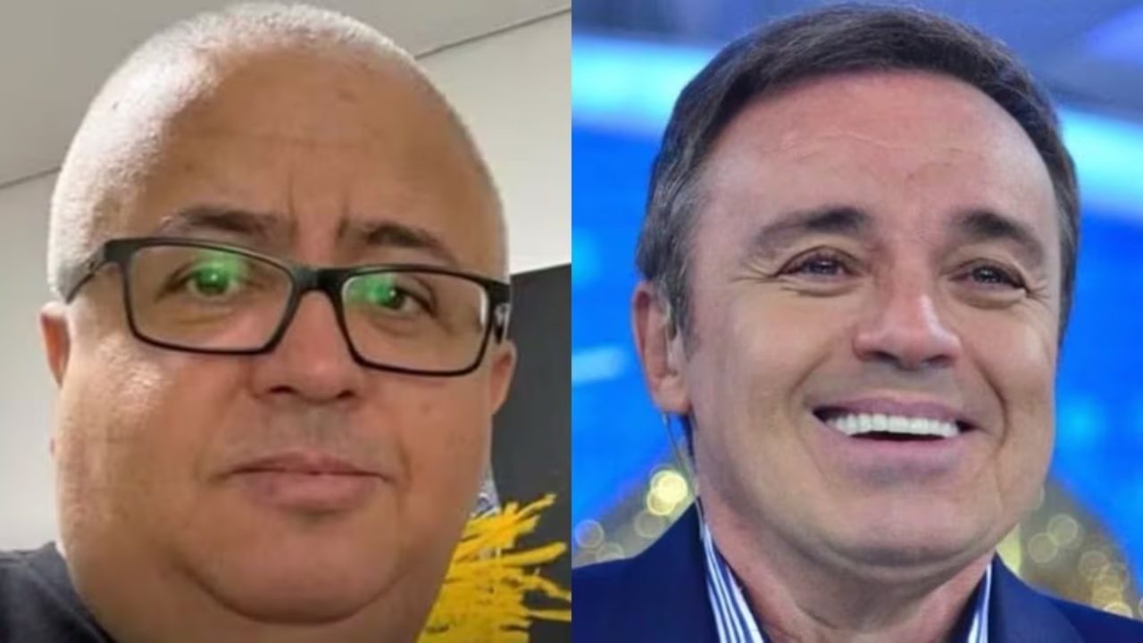 Montagem de foto de Ricardo Rocha e Gugu Liberato