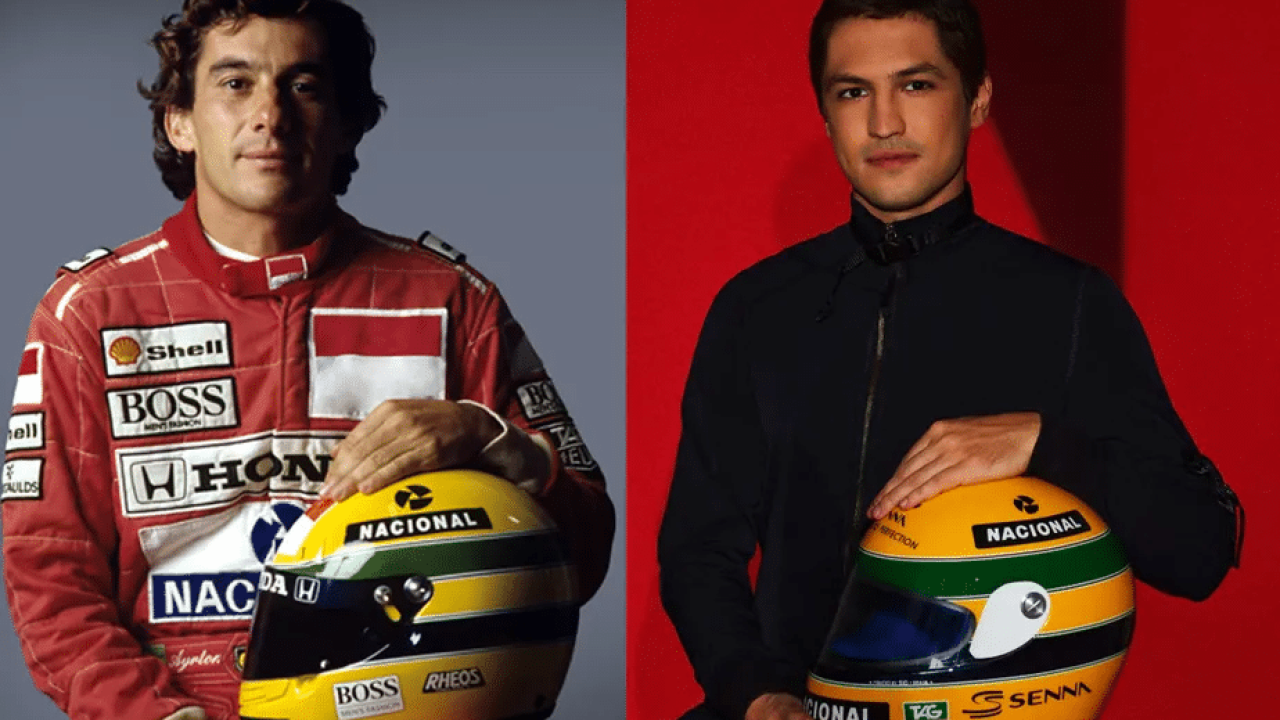 Foto de Ayrton Senna e Gabriel Leone