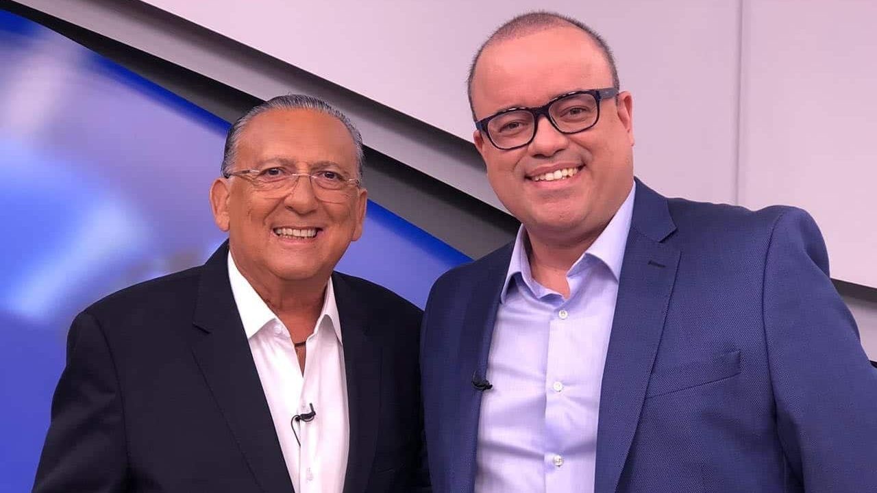 Foto dos narradores Galvão Bueno e Everaldo Marques, da TV Globo