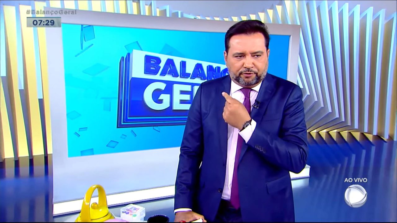 Geraldo Luís nos estúdios do Balanço Geral Manhã