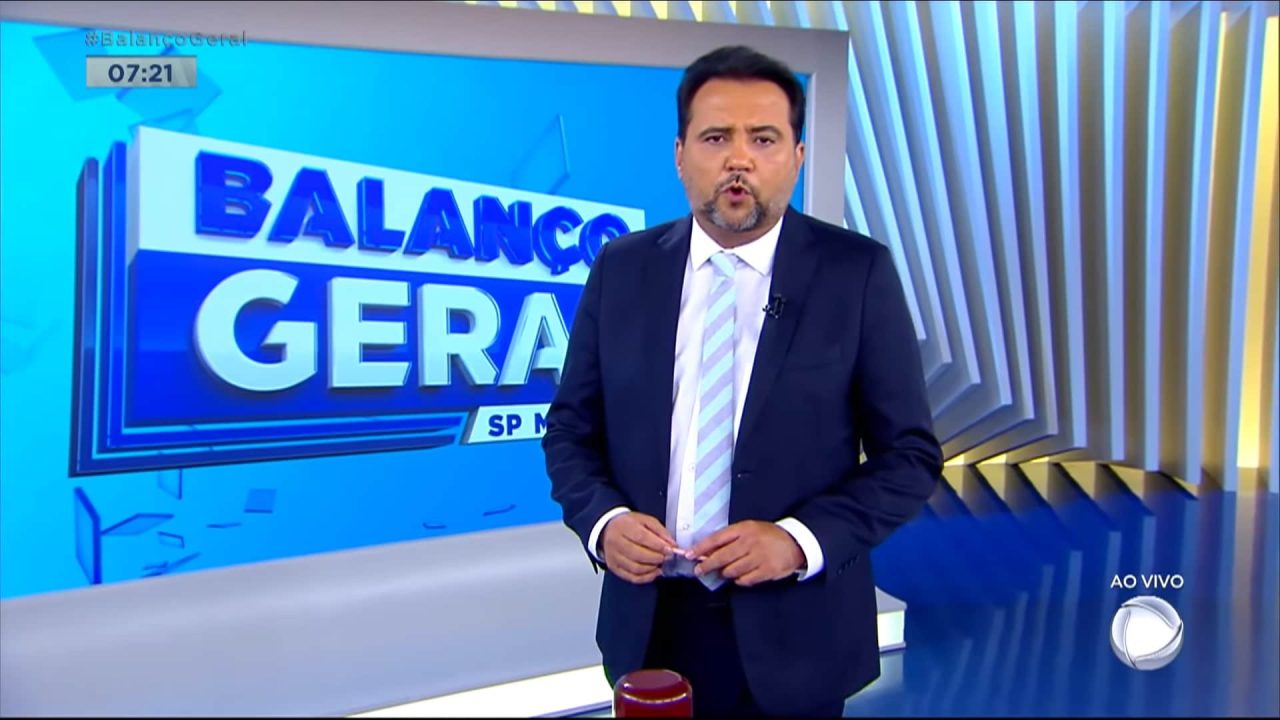 Geraldo Luís no estúdio do Balanço Geral Manhã