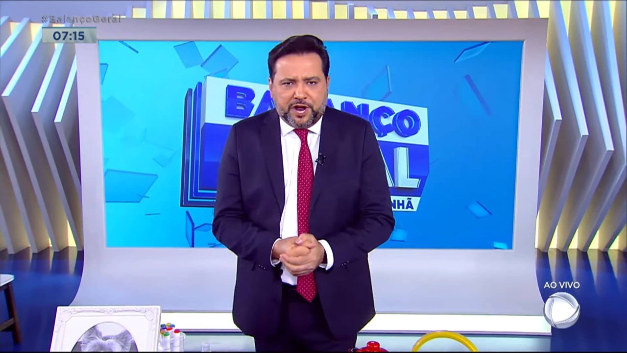 Geraldo Luís no estúdio do Balanço Geral Manhã