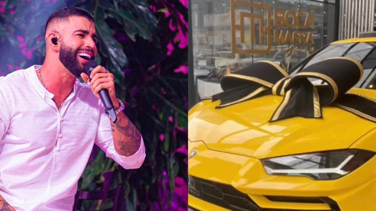 Gusttavo Lima surpreendeu com novo carro de luxo em sua garagem (foto: Montagem/Redes Sociais)