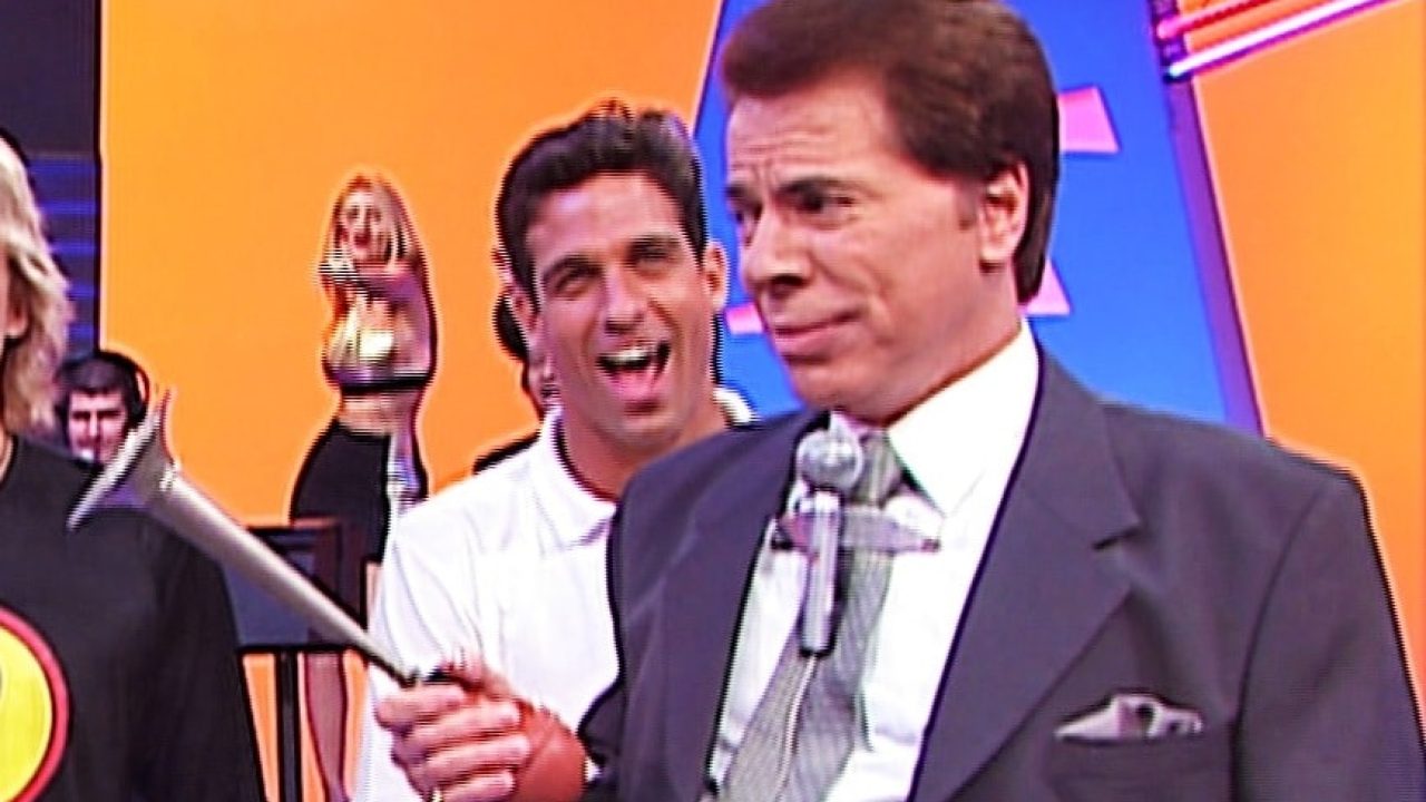 Silvio Santos no estúdio do programa Qual é a Música?