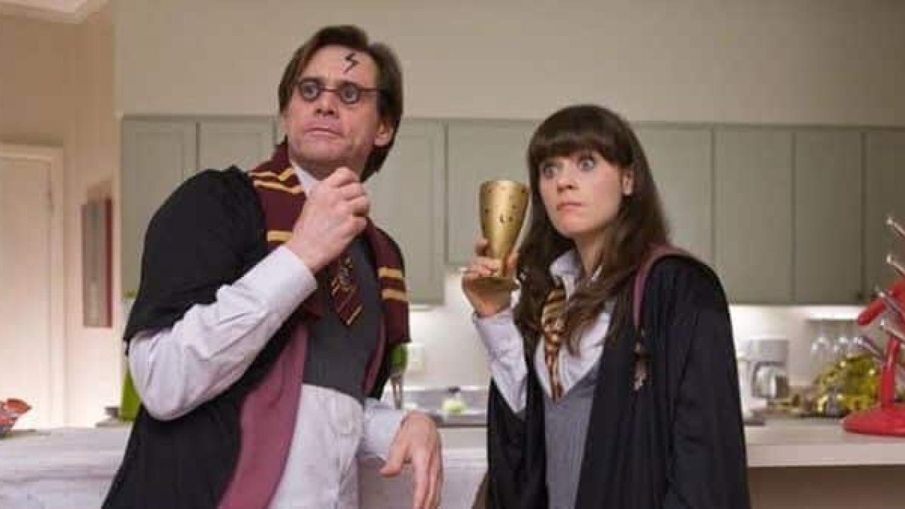 Jim Carrey surge vestido de Harry Potter em cena da Sessão da Tarde de hoje (foto: Reprodução)