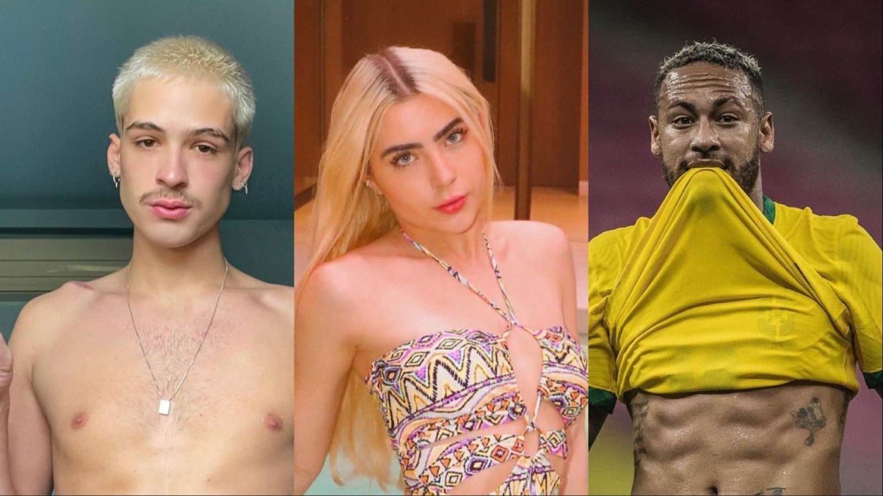 Montagem com fotos de João Guilherme, Jade Picon e Neymar