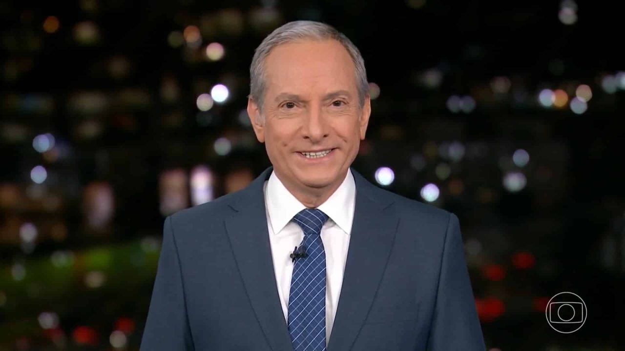 Foto de José Roberto Burnier no estúdio do SP2, que não foi atingido pela crise de audiência na Globo