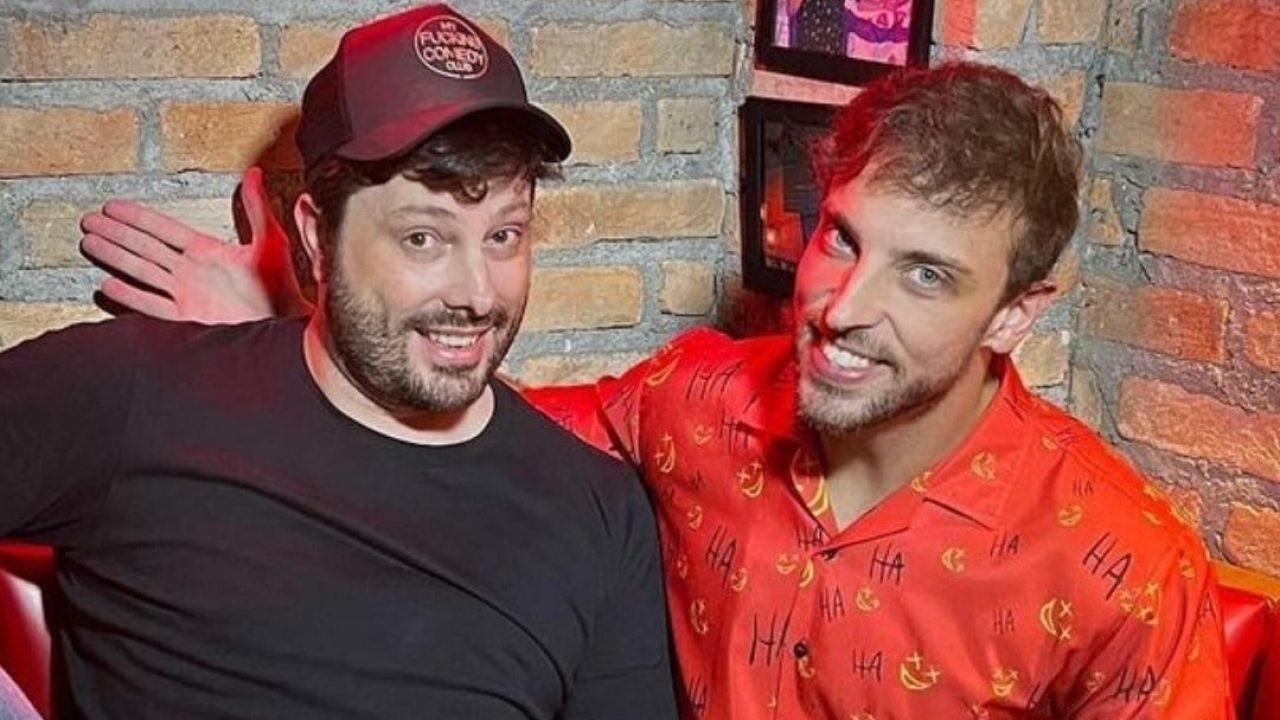 Foto de Danilo Gentili e Léo Lins