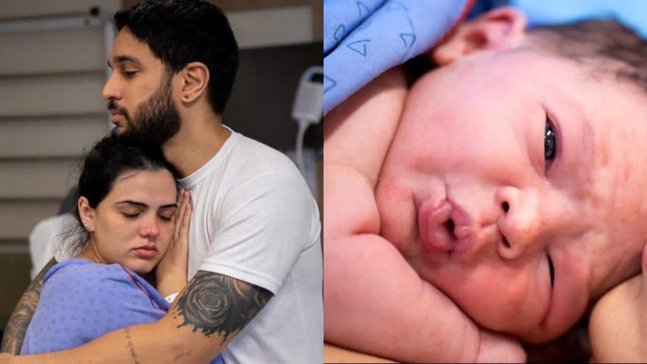 Lucas Lira e Sunaika Bruna publicaram a primeira foto de Noah (foto: Montagem/Instagram)