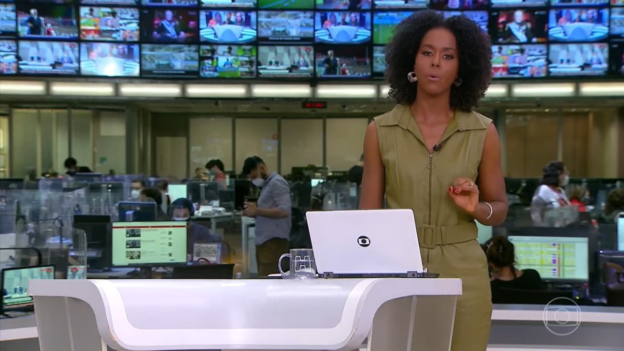 Maju Coutinho no Jornal Hoje de 20 de maio: pior audiência do ano (foto: Reprodução/TV Globo)