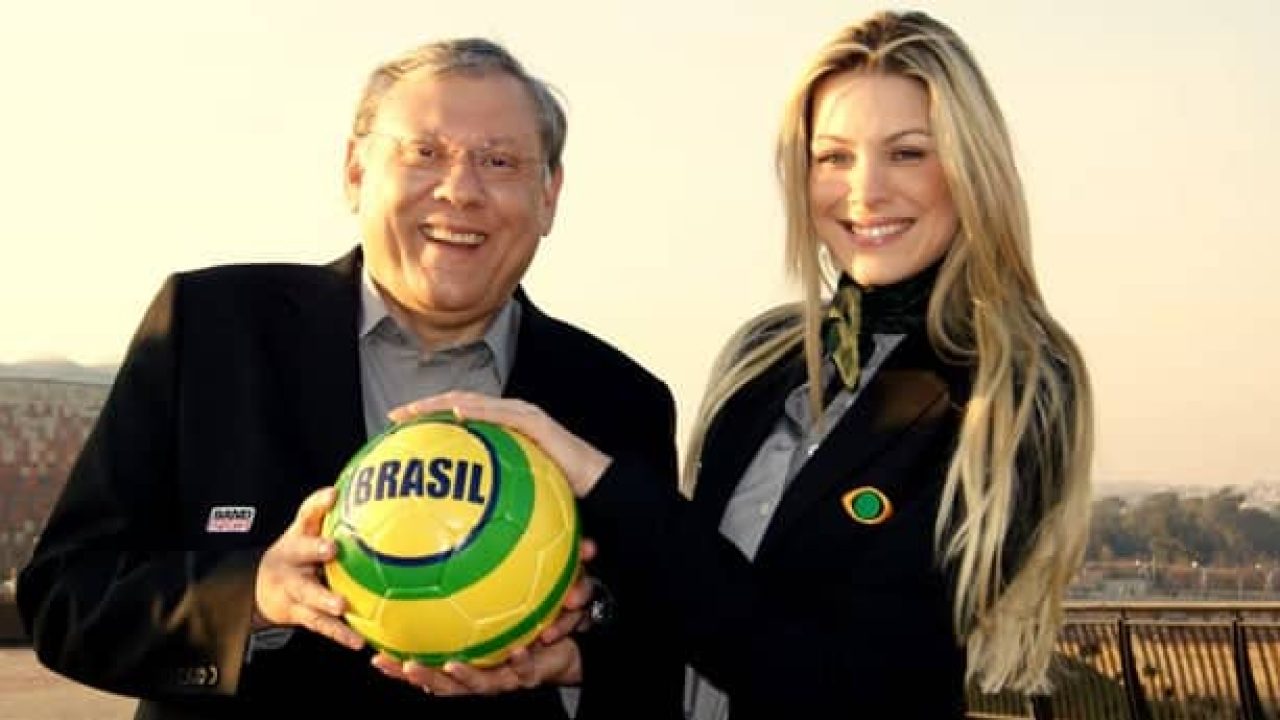 Foto de Milton Neves e Renata Fan