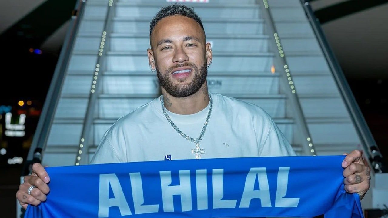 Foto de Neymar Jr. em apresentação no Campeonato Saudita, exibido pela Band