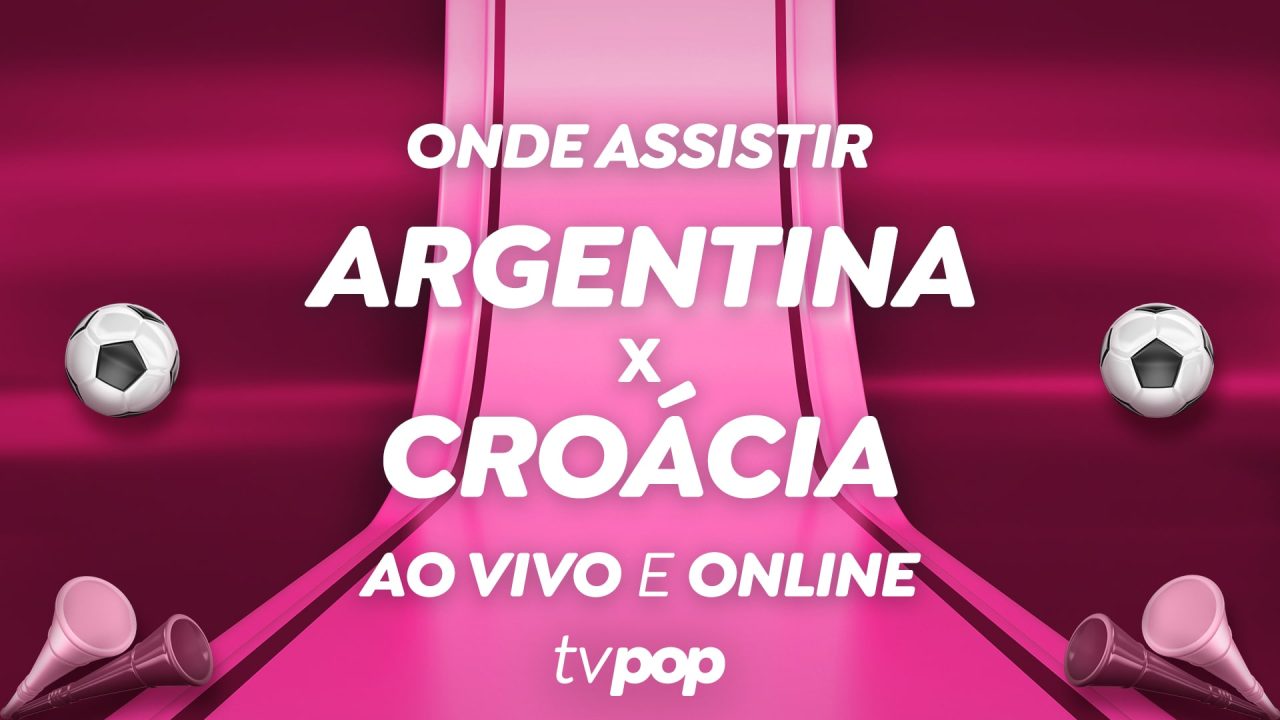 Foto da arte de transmissão de Argentina x Croácia pela Copa do Mundo