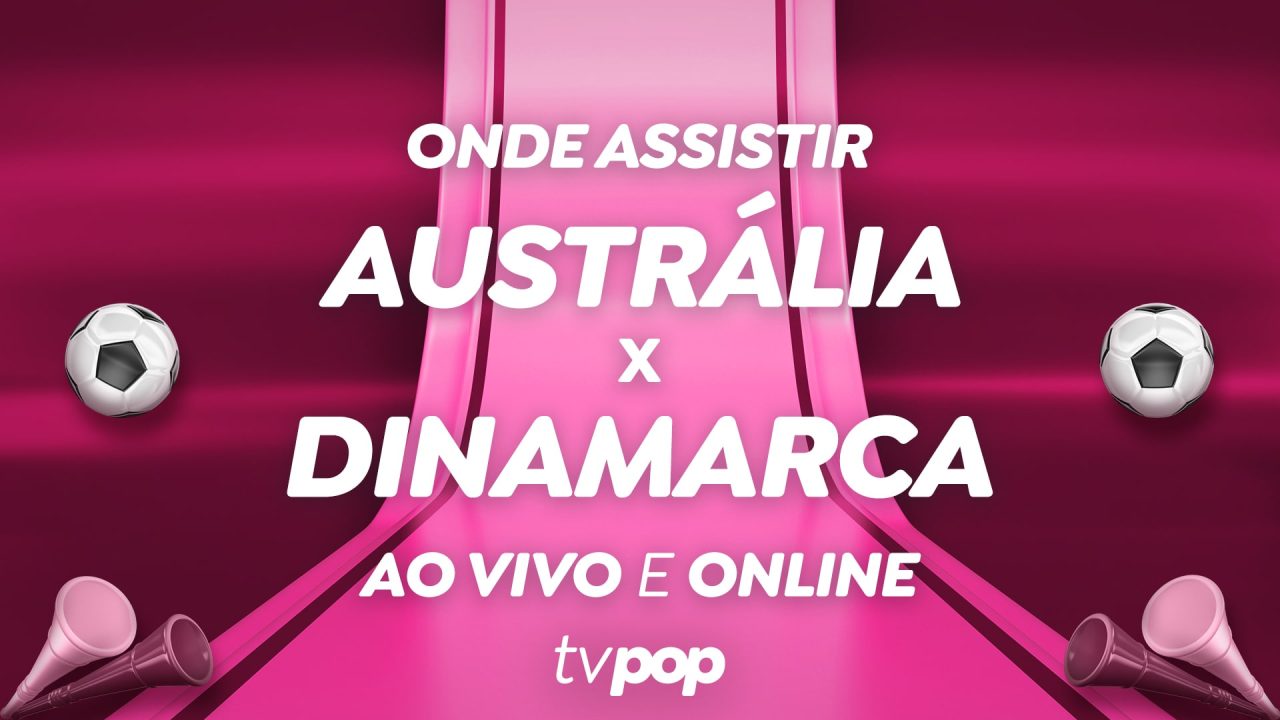 Foto da arte de transmissão de Austrália x Dinamarca pela Copa do Mundo