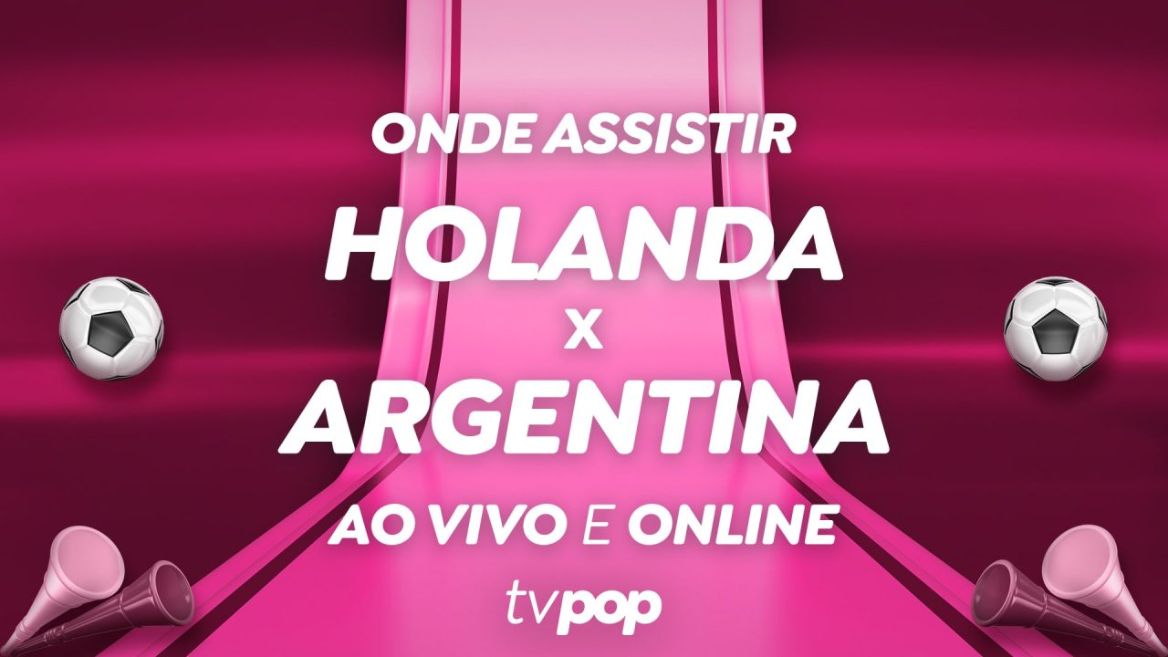 Foto da arte de transmissão de Holanda x Argentina pela Copa do Mundo