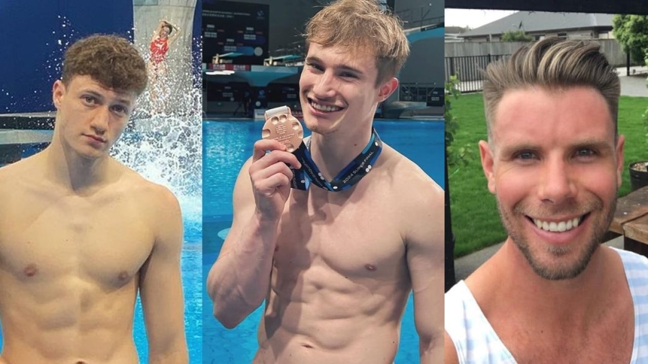 Montagem com Noah Williams, Jack Laugher e Robbie Manson, atletas da Olímpiada de Paris