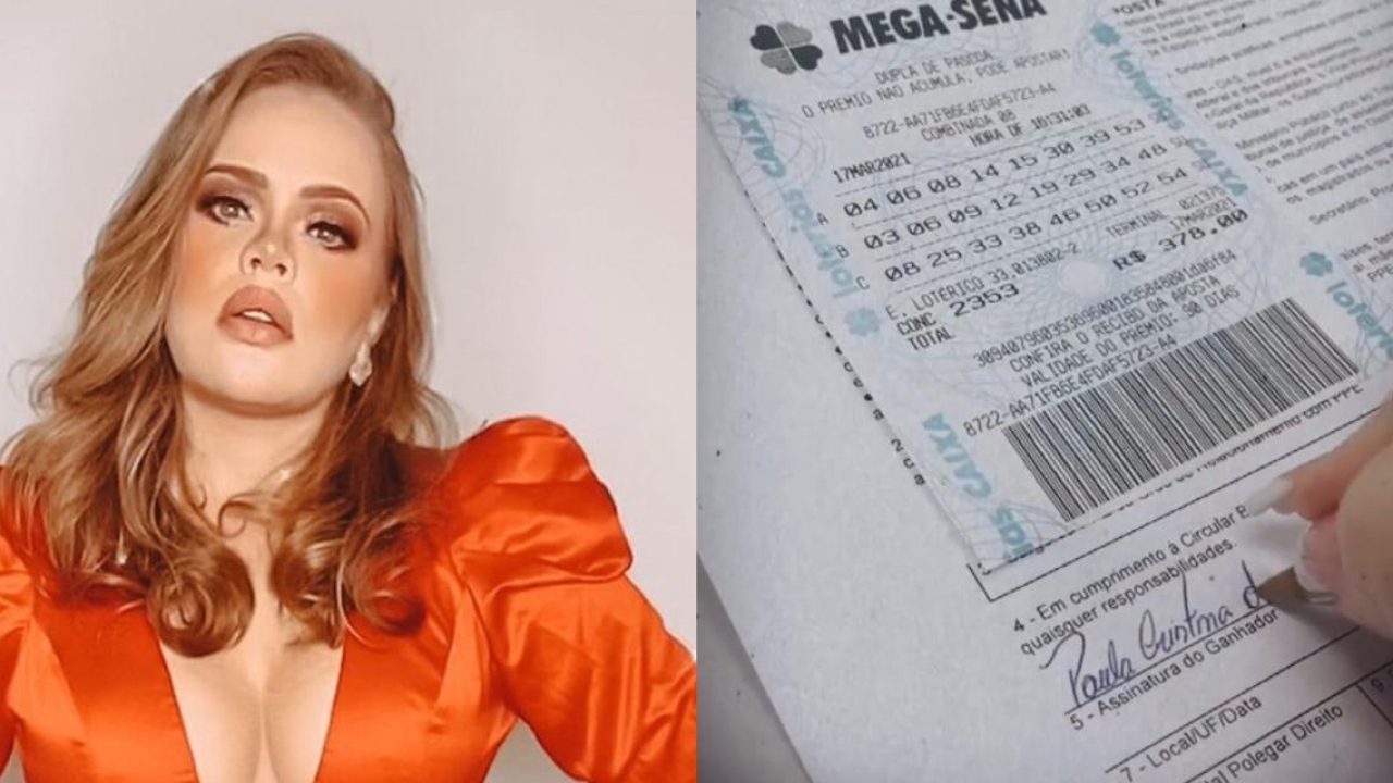 A ex-BBB Paula Leite mostrou em uma rede social o seu 47º bilhete de loteria premiado (foto: Montagem/Redes Sociais)