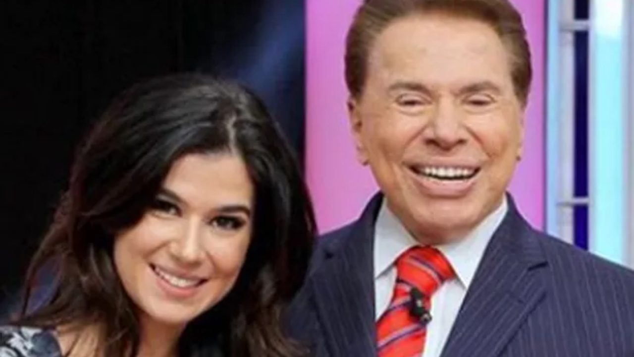 Foto de Renata Abravanel ao lado de Silvio Santos