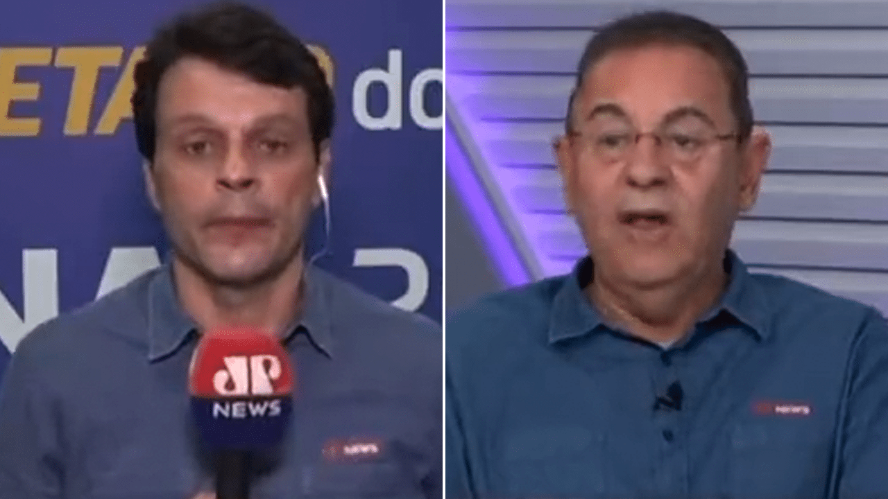 Rodrigo Viga e Flávio Prado no programa Caneladas, da Jovem Pan