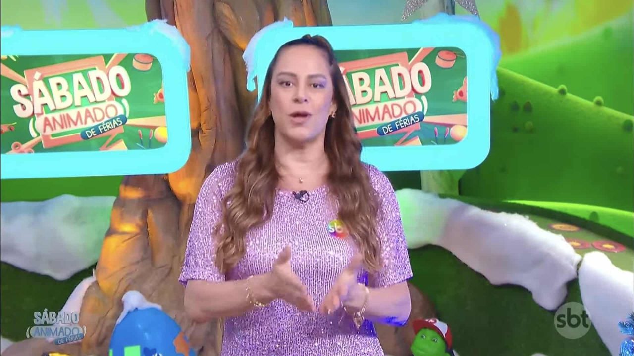 Foto de Silvia Abravanel, filha de Silvio Santos, no programa Sábado Animado