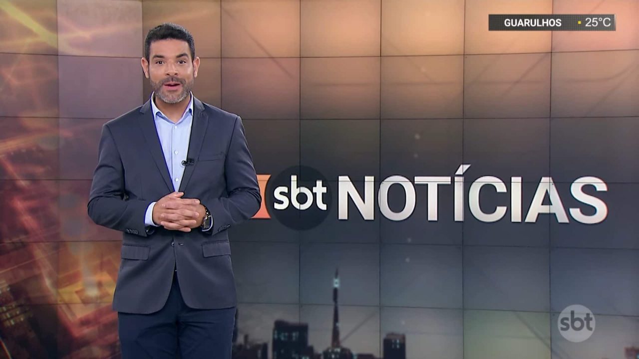 Darlisson Dutra no estúdio do SBT Notícias