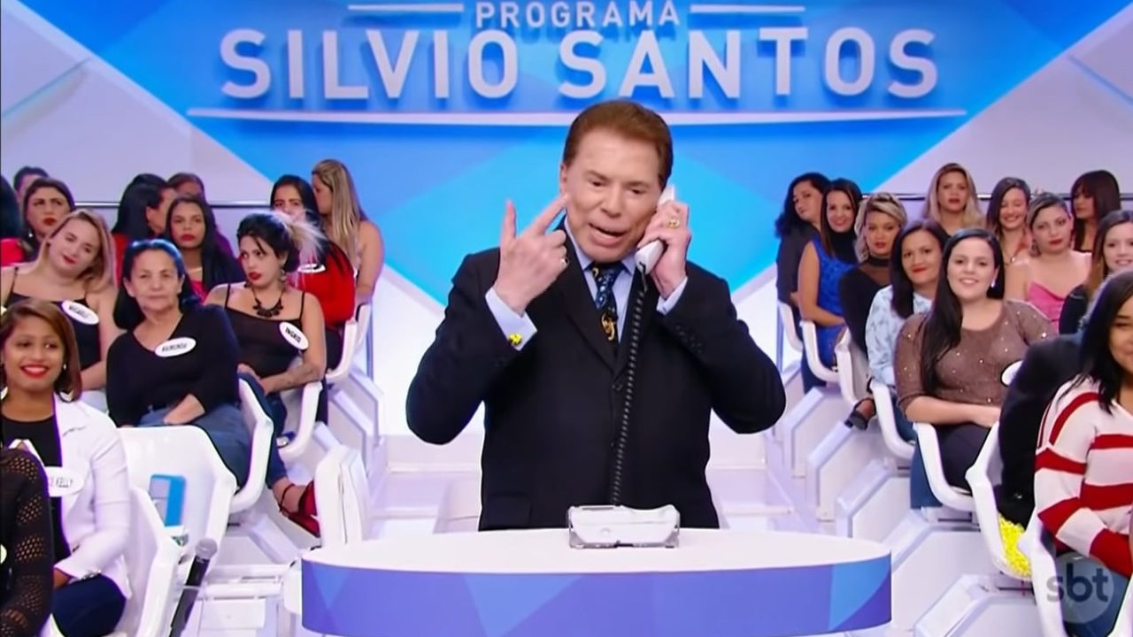 Silvio Santos nos estúdios do SBT