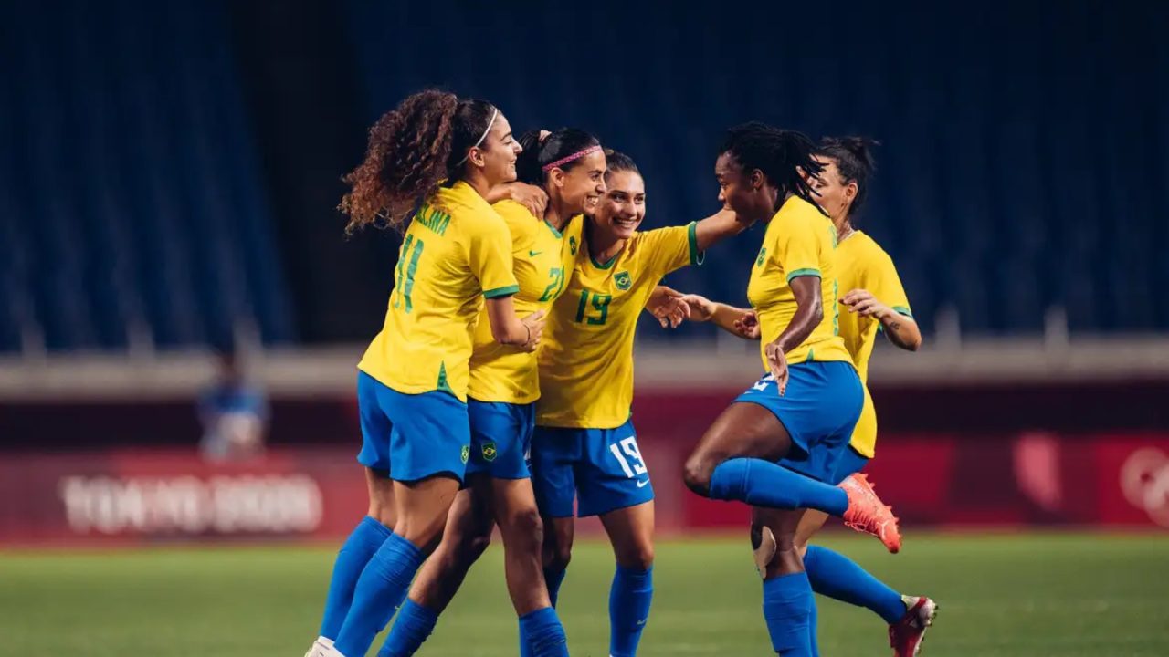 Foto de jogadoras da seleção feminina brasileira