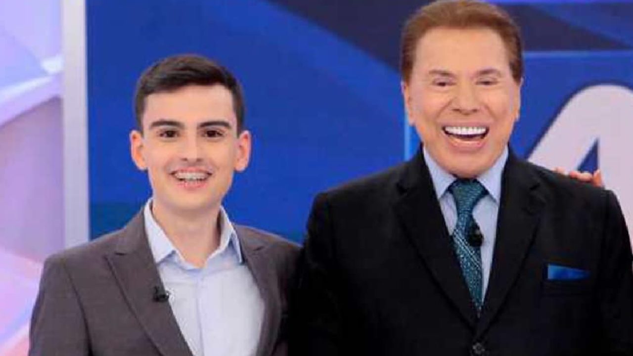 Foto de Dudu Camargo e Silvio Santos